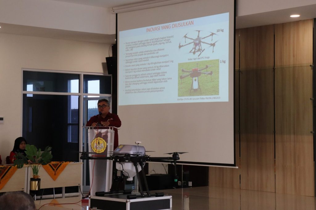 Fisika FMIPA UNSOED dan PT FROGS INDONESIA Launching Inovasi Drone Sprayer GERILYA-2FU4B6L
